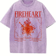 Fireheart Aelin Galathynius To Whatever End vintage washed oversized T-shirt in Purple