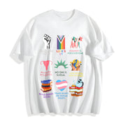 Big Fan of Human Rights Cotton T-Shirt in White