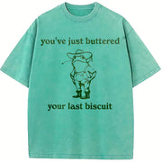 You've Just Buttered Your Last Biscuit Vintage Washed T-Shirt in Blue