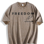 Charlie Kirk Freedom Vintage Washed T-Shirt in Brown