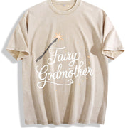 Fairy Godmother Baptism Proposal Vintage Washed T-Shirt in Beige