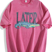 Later Gator T 90s Style 4th Of July vintage washed oversized T-shirt in Red