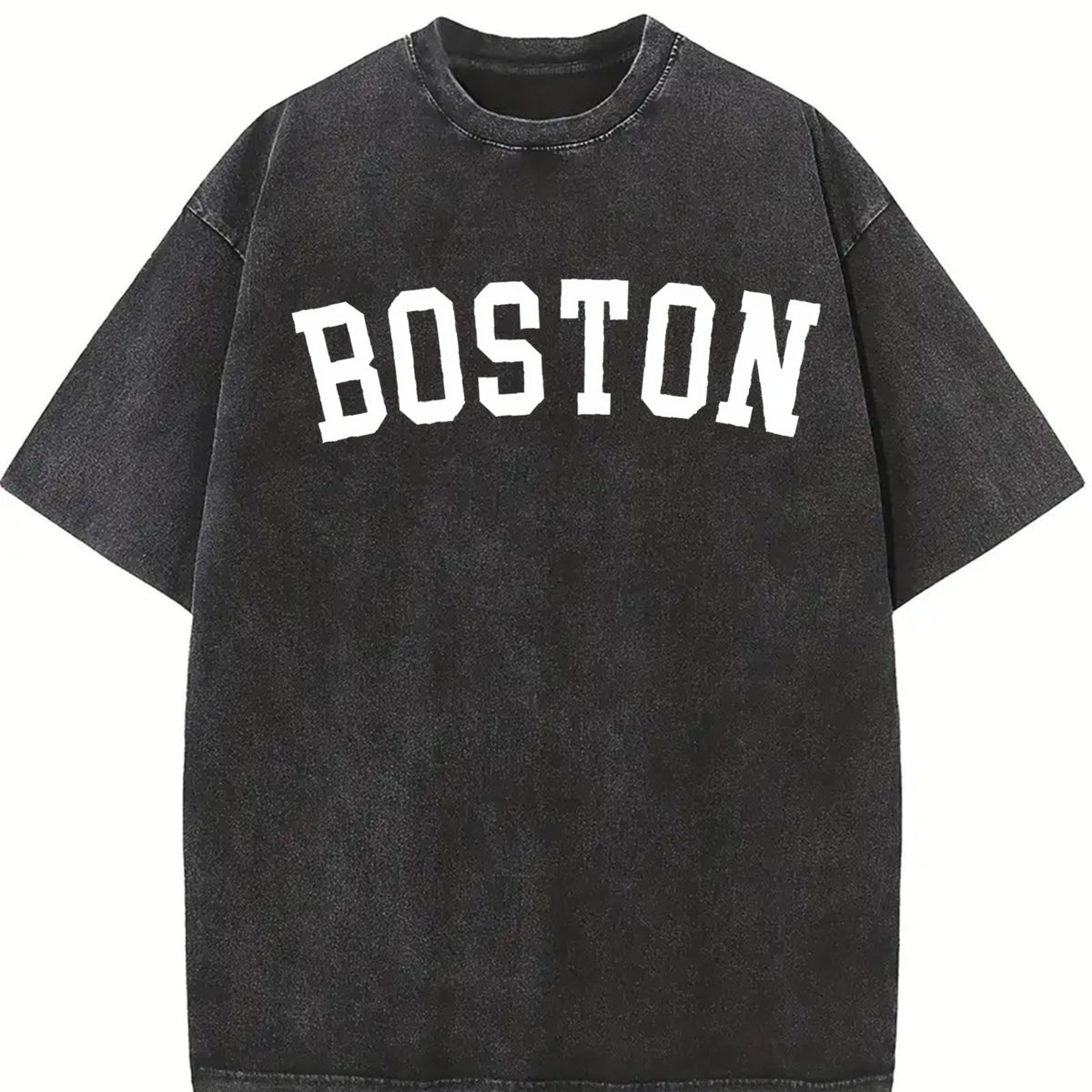 Boston University Massachusetts Vintage Washed T-Shirt in Black