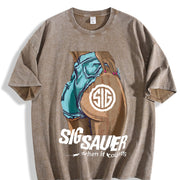 Sig Sauer Tactical Lifestyle Vintage Washed T-Shirt in Brown