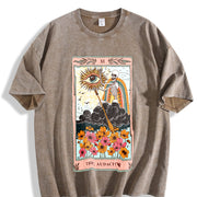 The Audacity Tarot Card Vintage Washed T-Shirt in Brown