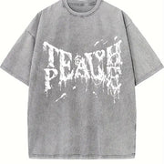 Death Metal Typography Vintage Washed T-Shirt in Gray