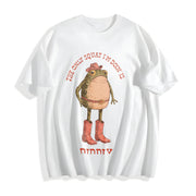 The Only Squat I'm Doin' Is Diddly Cotton T-Shirt in White