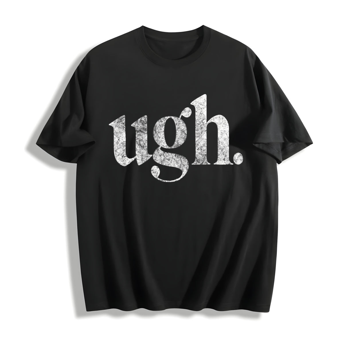 Ugh. Sarcastic Eye Roll Novelty Cute Ladies Introvert Cotton T-Shirt in Black