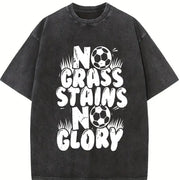 No Grass Stains No Glory Vintage Washed T-Shirt in Black
