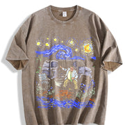Fun: Loose- Swear Birthday Vintage Washed T-Shirt in Brown