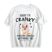 Easter 70s Duck Couple Shop Cotton T-Shirt in White