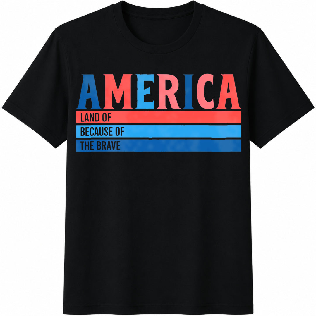 America Land of Free Cotton T-Shirt in Black
