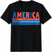America Land of Free Cotton T-Shirt in Black