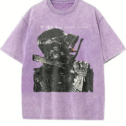 Knight Is Perfect for Date Vintage Washed T-Shirt in Purple