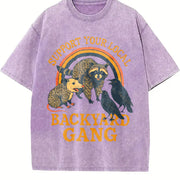 Support Your Local Backyard Gang Vintage Washed T-Shirt in Purple