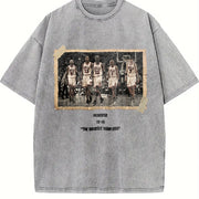 1996 Chicago Squad Photo The Greatest Team Ever 72-10 vintage washed oversized T-shirt in Gray