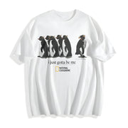 I Just Gotta Be Me Penguins Cotton T-Shirt in White