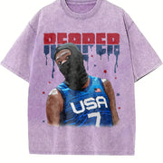 Kevin Durant Slim Reaper KD USA Ski Mask Revenge Team vintage washed oversized T-shirt in Purple