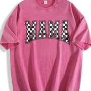 Checkered Mama for Mom Vintage Washed T-Shirt in Red
