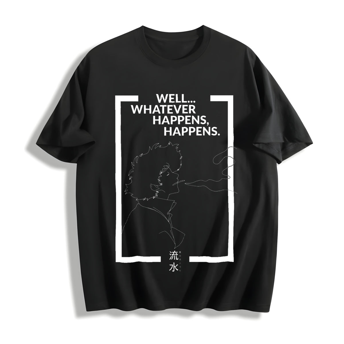 Cowboy Bebop Anime /. Cotton T-Shirt in Black