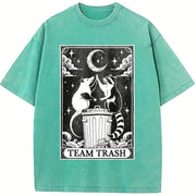 Team Trash Tarot Card Vintage Washed T-Shirt in Blue