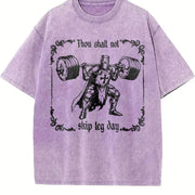 Thou Shalt Not Skip Leg Day Vintage Washed T-Shirt in Purple