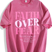 Faith Over Fear Urban for Lovers Vintage Washed T-Shirt in Red