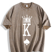 1 Pcs Heavy Adorable Vintage Washed T-Shirt in Brown