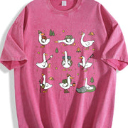 Silly Goose Hiking Vintage Washed T-Shirt in Red
