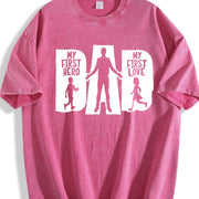 My First Hero My First Love Dad Vintage Washed T-Shirt in Red