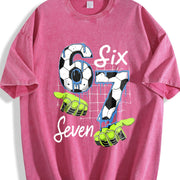Six Seven Soccer Vintage Washed T-Shirt in Red