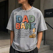 Dad Bank Accountant Daddy Vintage Washed T-Shirt in Gray