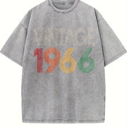60th Birthday 1966 Vintage Washed T-Shirt in Gray