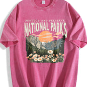 National Parks Nature Lover Parks Over Profit vintage washed oversized T-shirt in Red