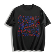 America 250th Anniversary Cotton T-Shirt in Black
