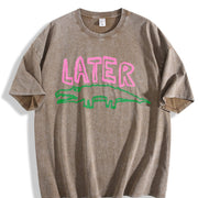 Later Gator Offensive Alligator vintage washed oversized T-shirt in Brown