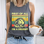First of All I'm a Delight Women's Color Cotton Tank Top in Gray