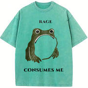 Rage Consumes Me Frog Vintage Washed T-Shirt in Blue