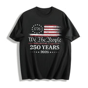 America 250th Anniversary Tank Cotton T-Shirt in Black
