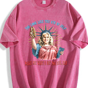 You Like the 4th of July Makes Me Want a Hot Dog Real Bad Vintage Washed T-Shirt in Red