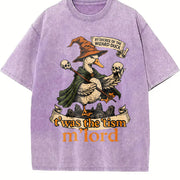 It Was the Tism My Lord Wizard Duck Vintage Washed T-Shirt in Purple