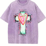 God Is Good All the Time Vintage Washed T-Shirt in Purple