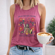 Land of the Free Because of Brave DTF Transfer Women's Color Cotton Tank Top in Red