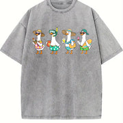 Silly Goose Beach Goose Vintage Washed T-Shirt in Gray