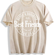 Daddy Daughter Dad Life Vintage Washed T-Shirt in Beige