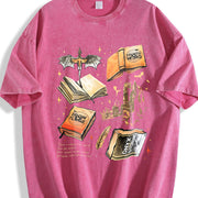 Fourth Wing Series For Fans War College Dragon Rider vintage washed oversized T-shirt in Red