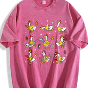 Firefighter Goose Fire Dept Vintage Washed T-Shirt in Red