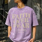 Slogan to School Vintage Washed T-Shirt in Purple