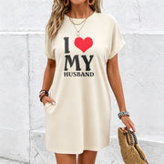 I Love My Awesome Husband Cotton T-Shirt in White