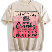 Relaxing and Sorry If IM a Bit Impatient IM Going Through Vintage Washed T-Shirt in Beige